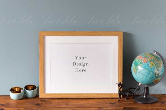 Wall Art Display Template Frame Mockup Stock