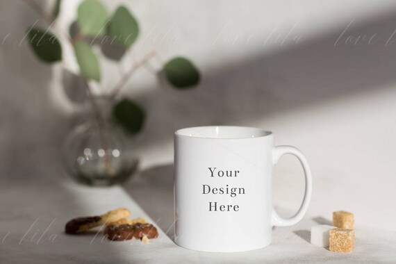 Elegant Mock Mockup With Dramatic Shadow Styled Mug Elegant Mock Mockup With Dramatic Shadow Styled Mug