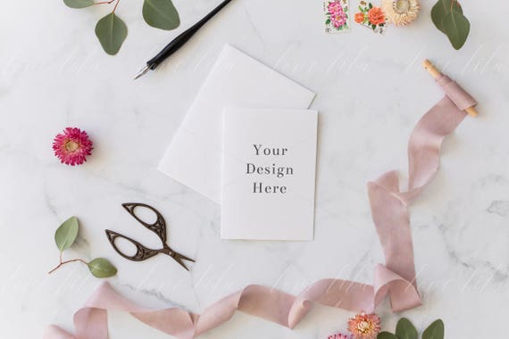 Stock Photography Feminine Styled Mockup Greeting Card