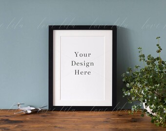 Download Minimalist Frame Mockup Black Frame Mockup Vertical Frame Stock Photo A4 12x8 With Mount Jpeg Png Psd Free Logo 3d Mockups PSD Mockup Templates