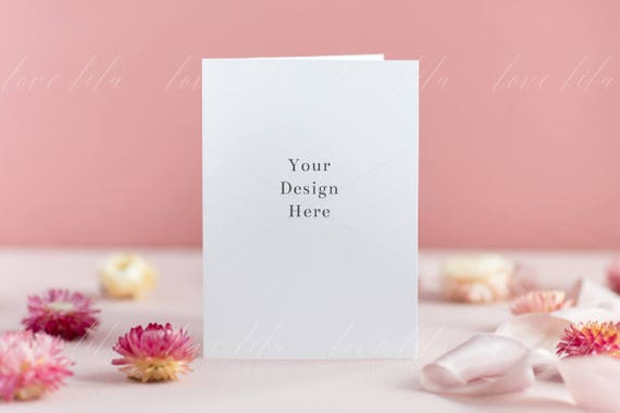 Greetings Card Mockup Stock Photography Pink Styled Greetings Card Mockup Stock Photography Pink Styled