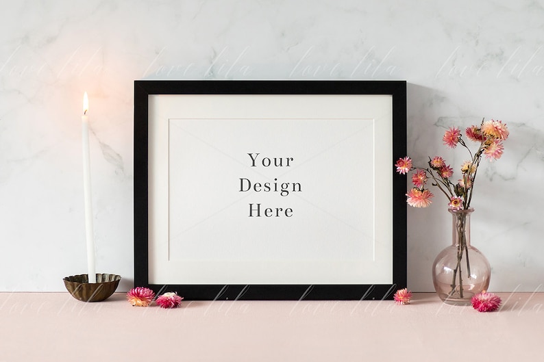 Black Landscape Frame Mockup Frame Stock Photo Black Frame