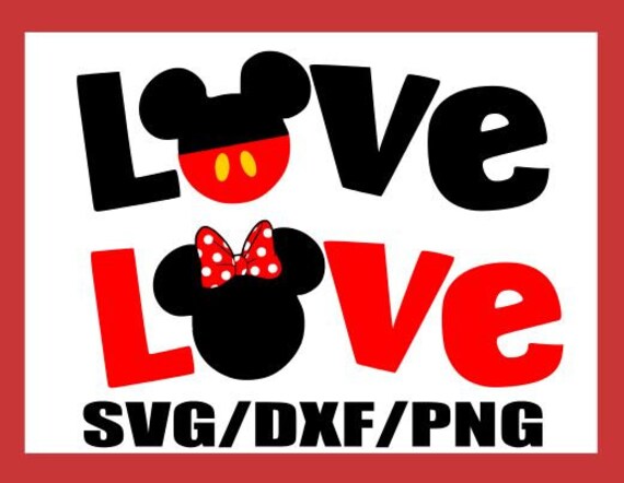 Svg Liebe Mickey Und Minnie Maus Mit Schleife Maus Ohren Etsy