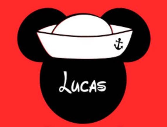 Svg-mickey and Minnie Mouse Sailor Hat 