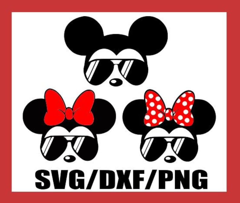 Download SVG-Sunglasses Mickey and Minnie Mouse with Polka Dot Bow ...