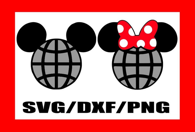 Download SVG-Epcot Mickey and Minnie with Dotted Bow Disney Park | Etsy