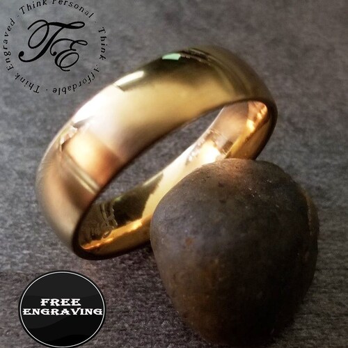 Men's Promise Ring Band 8MM Engraved Brushed Stainless Etsy