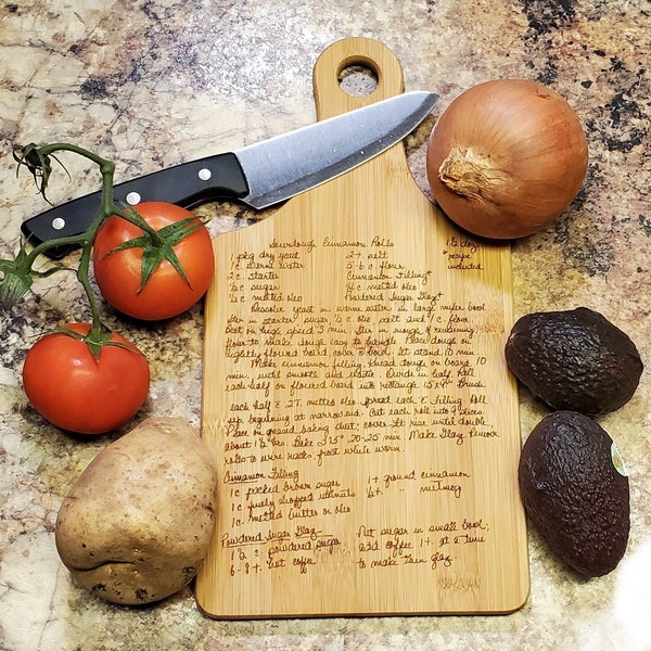 Handwritten Recipe Cutting Board, Grandma's Handwriting, Engraved Recipe, Mother's Day, Gift for Mom, Personalized Cutting Board