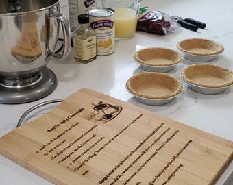 Personalized Recipe Cutting Board: Grandma's Handwritten Recipe Gift