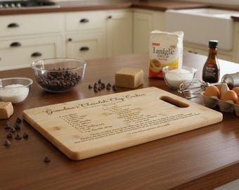 Personalized Handwritten Recipe Cutting Board: Engraved Family Keepsake