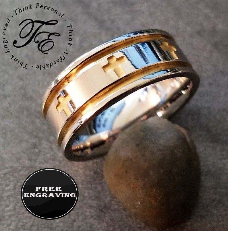 Men's Personlaized Cross Ring Christian Promise Ring Etsy