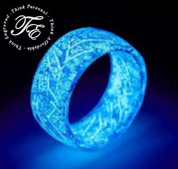 Men's Promise Ring Glowing Blue Resin Glowing Water | Etsy