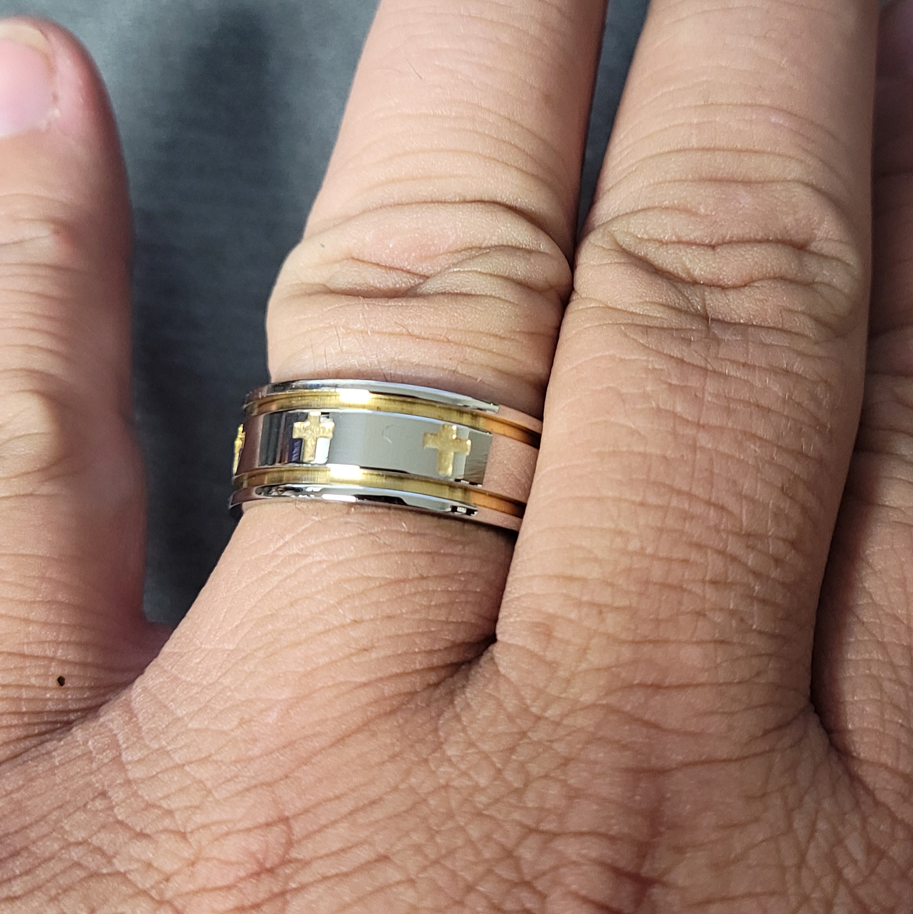 Men's Personlaized Cross Ring Christian Promise Ring Etsy