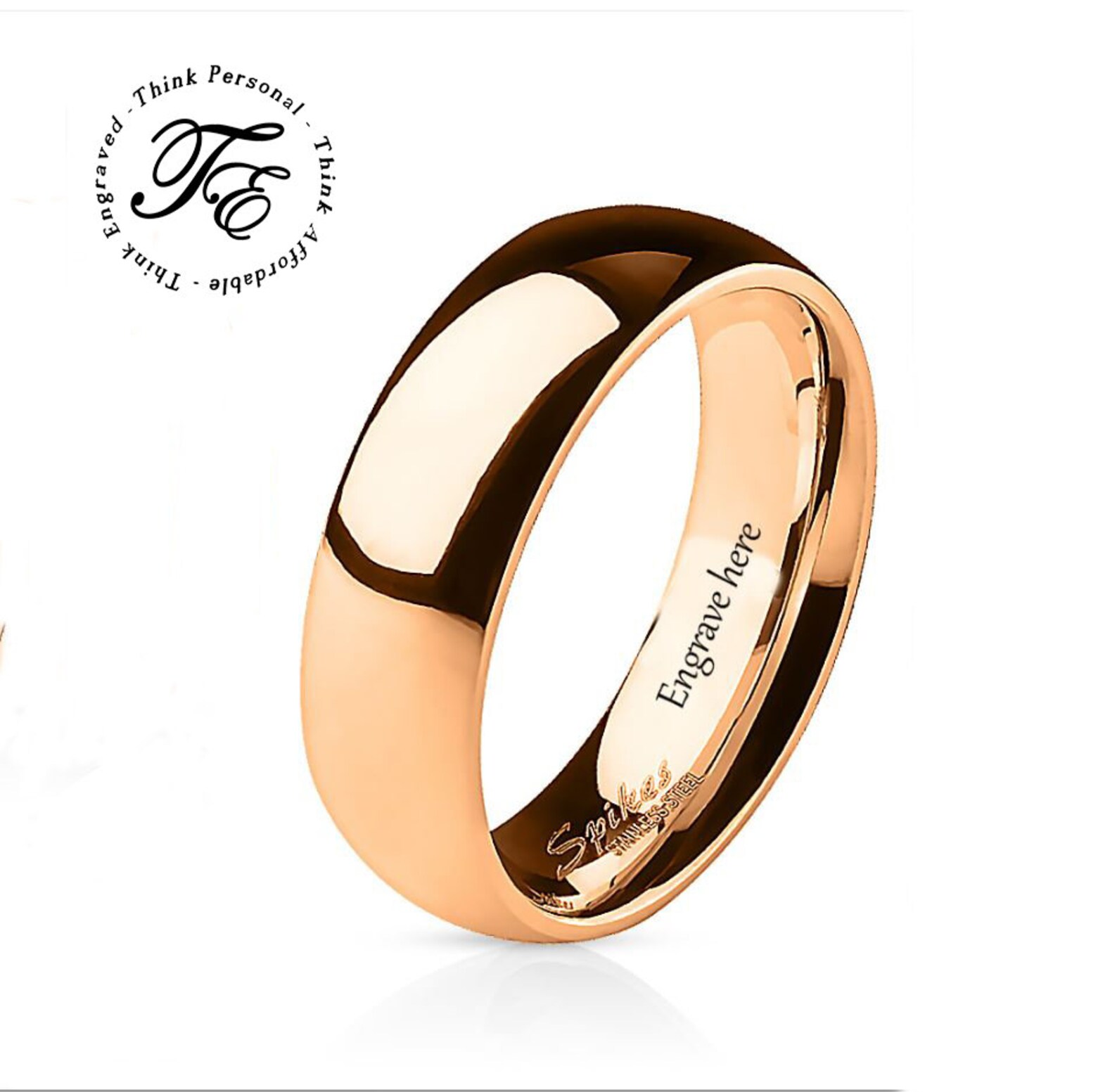 Personalized Ring Mens Promise Ring Engraved Ring Rose Etsy