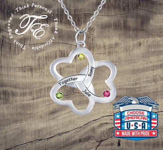 3 birthstone necklace for mom