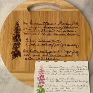 Personalized Recipe Cutting Board: Grandma's Handwritten Engraving