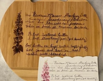 Personalized Recipe Cutting Board: Grandma's Handwritten Engraving