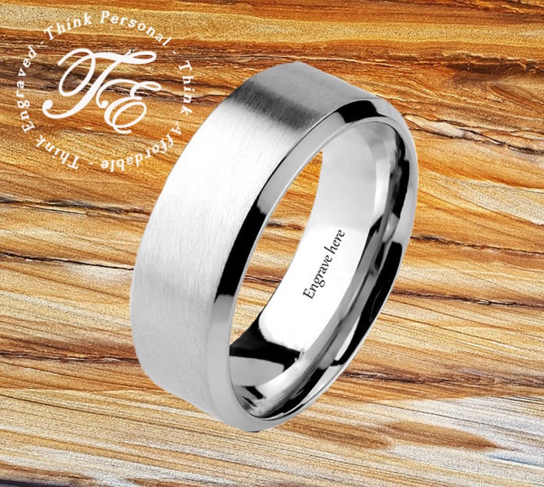 Personalized Ring Mens Promise Ring Engraved Ring Etsy