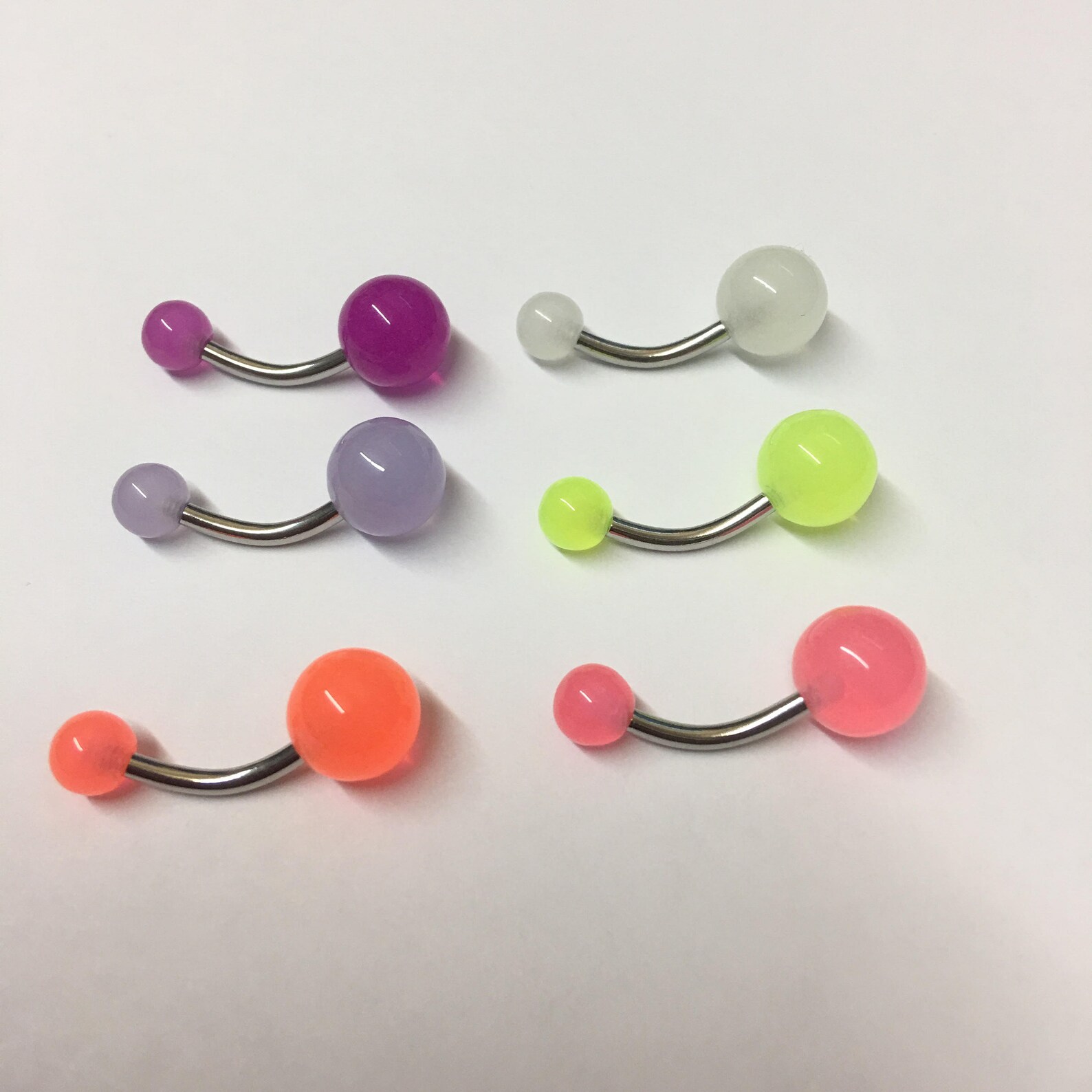 Glow in the Dark Navel Ring Set 316L Surgical Stainless Steel Etsy