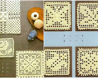 92 PATRÓN DE GANCHILLO JAPONÉS - “Motivo y borde de ganchillo” - Libro electrónico de manualidades n.º 89. Archivo PDF de descarga instantánea.