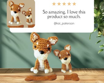 Japanese Crochet Dog Pattern: Amigurumi Chihuahua, Corgi, Husky (PDF Download)