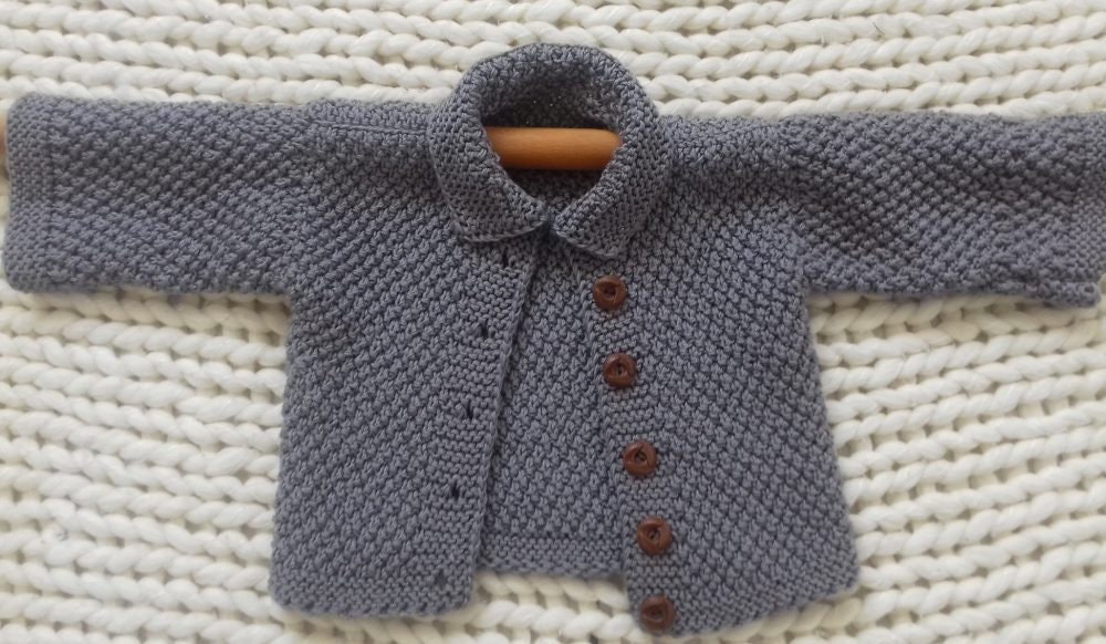 Baby Jacket Knitting Pattern: Long Sleeve Cardigan, 6-9 Months (PDF ...