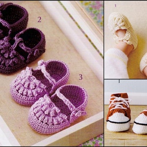 33 CROCHET BABY SHOES Pattern-“Happy Baby Shoes”- Craft E-Book #56.Five Instant Download Pdf files.