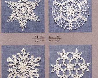 77 PATRONES DE ENCAJE DE GANCHILLO - "Colección Selecta" - Libro electrónico de manualidades n.° 66. Rosa de ganchillo, Piña, Cristal de nieve. Abuela, Hexágono, Círculo