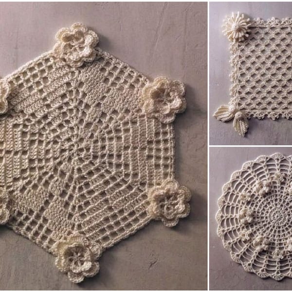 30 IRISH CROCHET LACE Pattern-"Irish Crochet Lace"-Craft E-Book # 87.Écharpe-accessoires pour cheveux-napperon-dentelle-fleur-châle