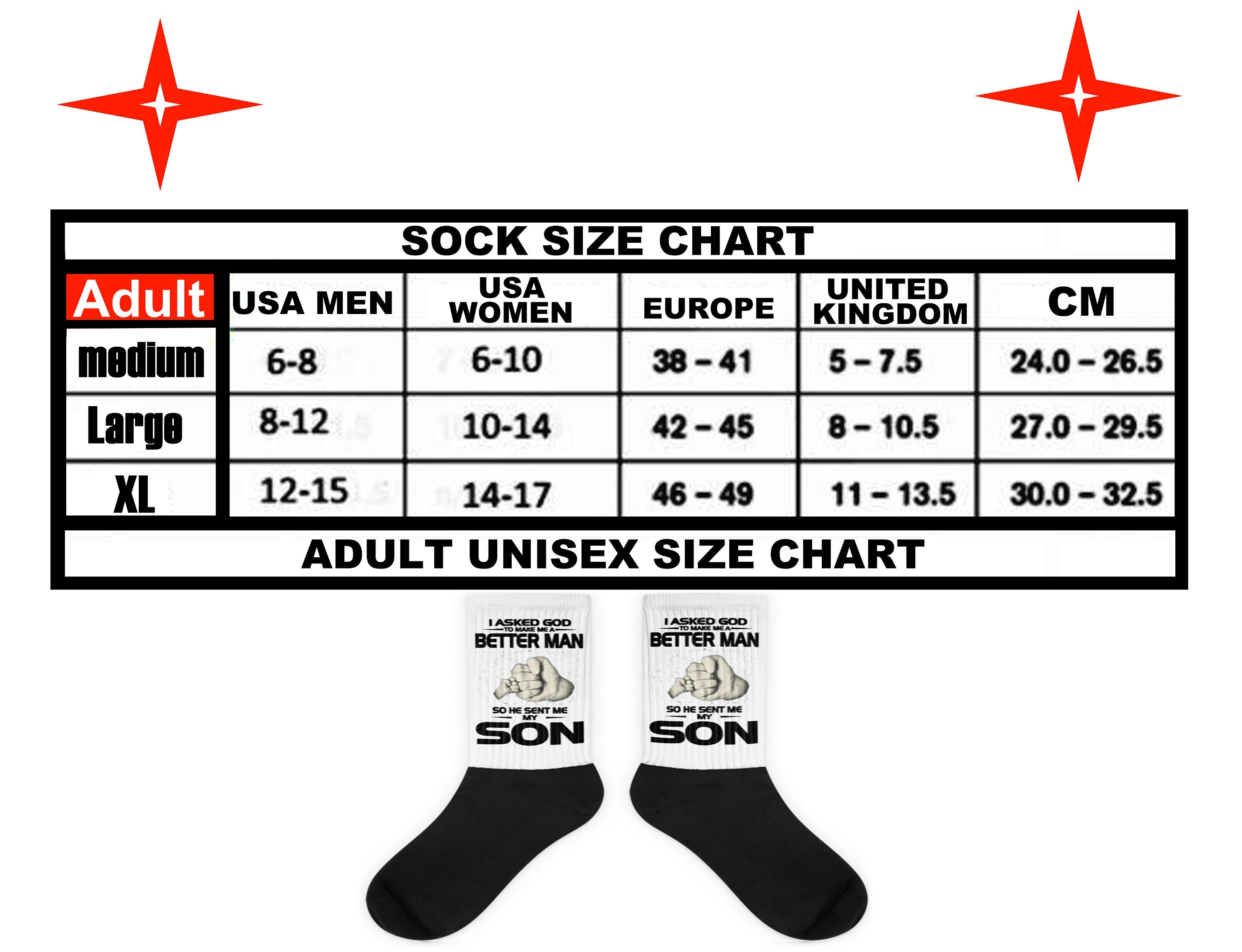 Sock Size Chart Women S