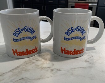 Taza de café Hardee's de 10 oz de 1990 Coleccionables de restaurante Comida rápida