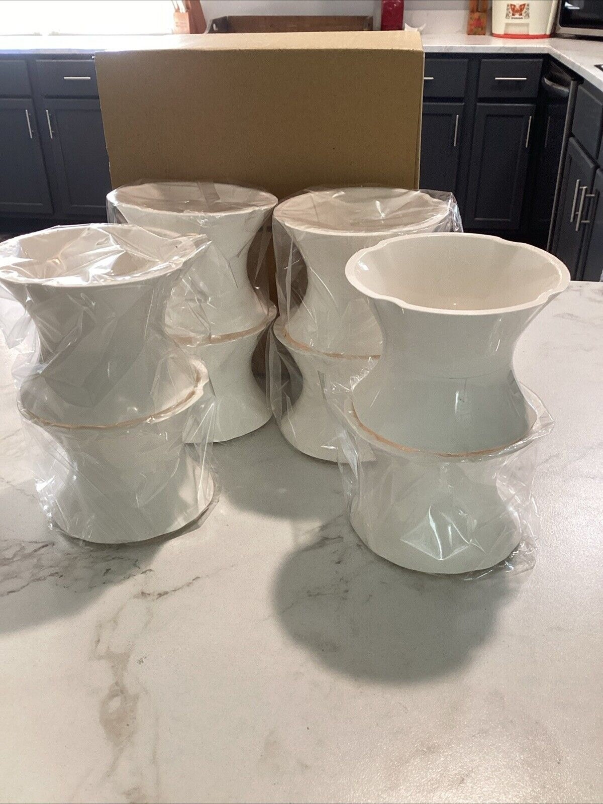 Set Of 8 Furniture/Bed Risers 3” Plastic White