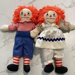 Vintage Raggedy Ann & Andy 14" Dolls