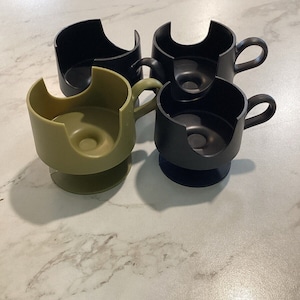 4 Glas-Snap Corning * BOTTOMS ONLY* Black/ Green