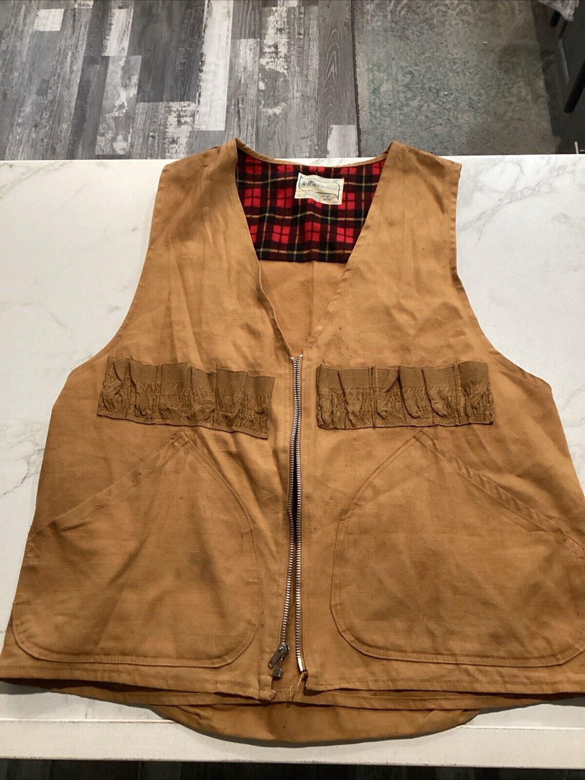 Vintage 70s Western Field Flannel Lined Zip Hunting Vest Vintage 70s Western Field Flannel Lined Zip Hunting Vest