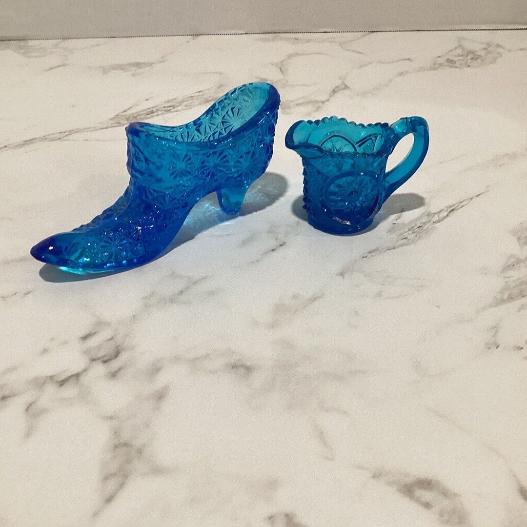 LE Smith Pressed Glass EAPG Toothpick Holder & Shoe - Etsy