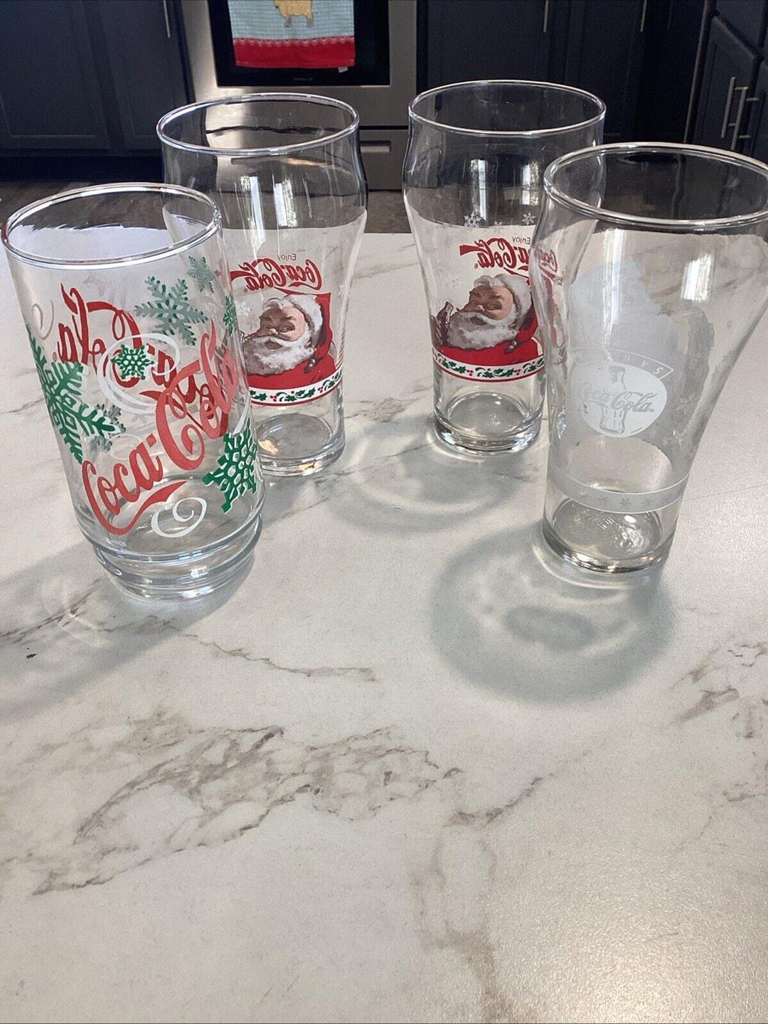4 Vintage Coca-cola Holiday Christmas Drinking Glasses - Etsy