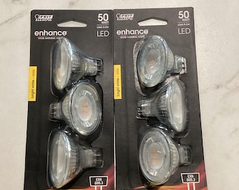 6 Pack Feit Enhance 50 Watt LED Bright White Bulbs 500 Lumens