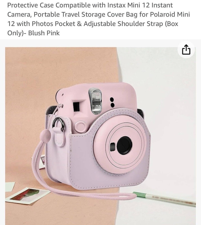 Blossom Pink Cover für Fujifilm Instax Mini 12 Kameratasche Gurt / Fotoalbum Bild 7