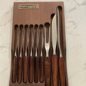 Town & Country Washington Forge Fleetwood Griff gezackte Messer schnitzen 10tlg im Set
