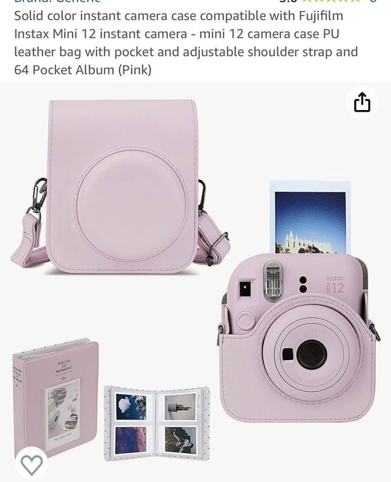 Blossom Pink Cover für Fujifilm Instax Mini 12 Kameratasche Gurt / Fotoalbum Bild 9