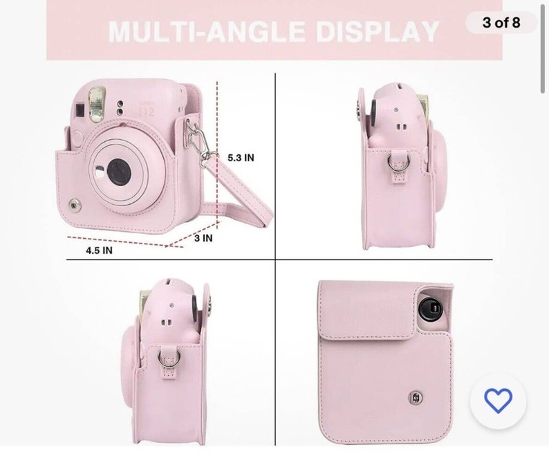 Blossom Pink Cover für Fujifilm Instax Mini 12 Kameratasche Gurt / Fotoalbum Bild 8