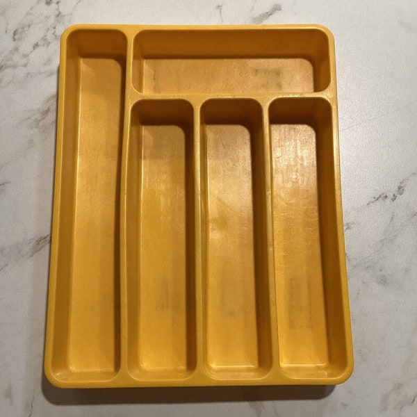 Vintage Orange Max Klein 5 Sections Flatware Tray C-65