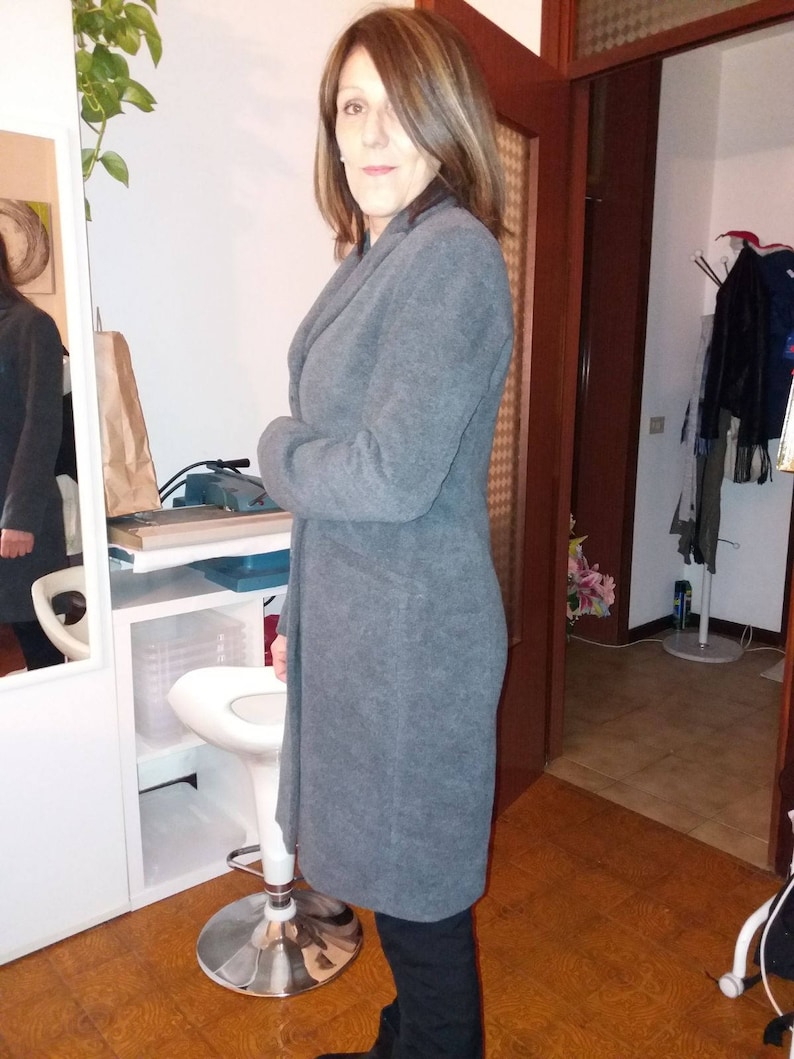 Elegant Jacket in pure wool and silk sweatshirt