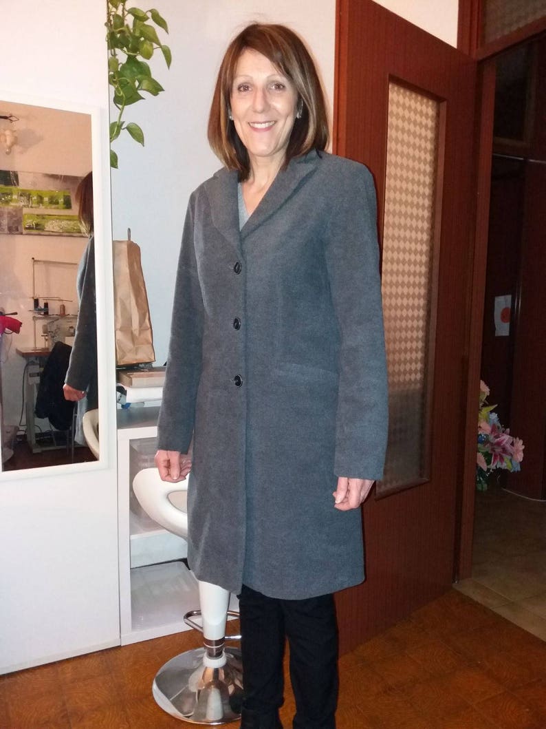 Elegant Jacket in pure wool and silk sweatshirt