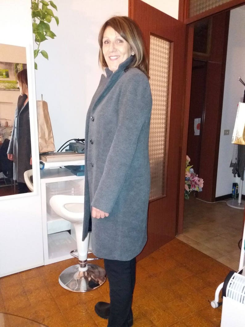 Elegant Jacket in pure wool and silk sweatshirt