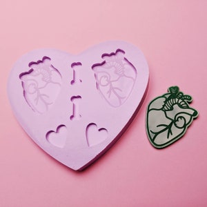 Anatomical hearts and bone mold. Valentine's/anti-valentine's silicone mold for resin and wax crafts