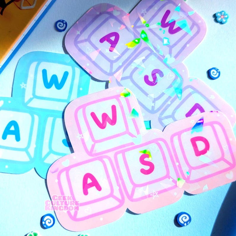 Keyboard Stickers Gamer Keyboard PC Gamer Holographic Sparkle Vinyl Sticker - Etsy