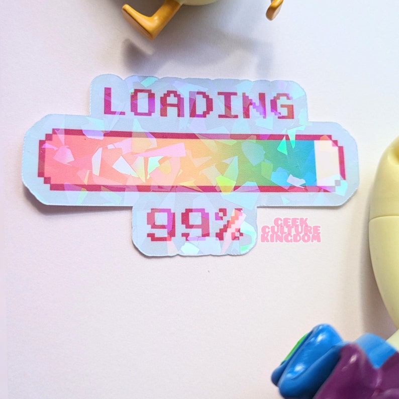 Loading Bar Rainbow Sticker. Holographic Vinyl Sticker. - Etsy