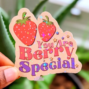 Berry special holographic sparkle vinyl sticker
